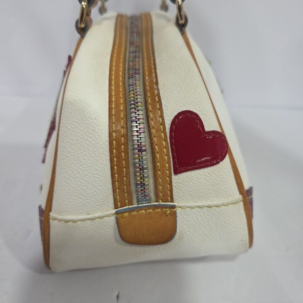 Vintage Dooney & Bourke x Lindsay Lohan White Y2K Shoulder Charm Bag Rare! - Picture 12 of 16